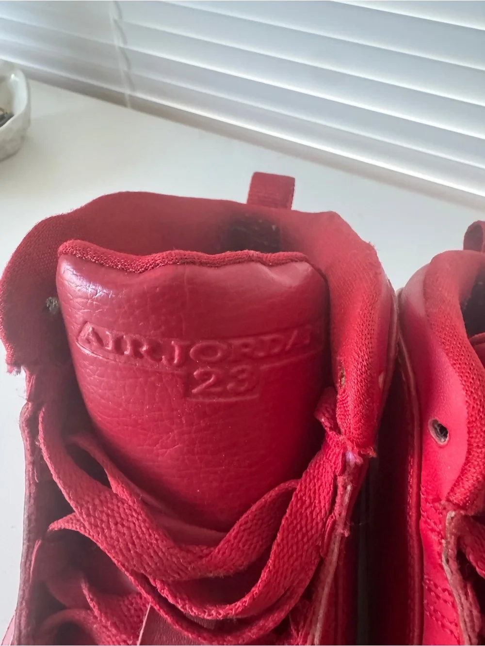 Red Air Jordan High Top Auto Clave Sneakers
